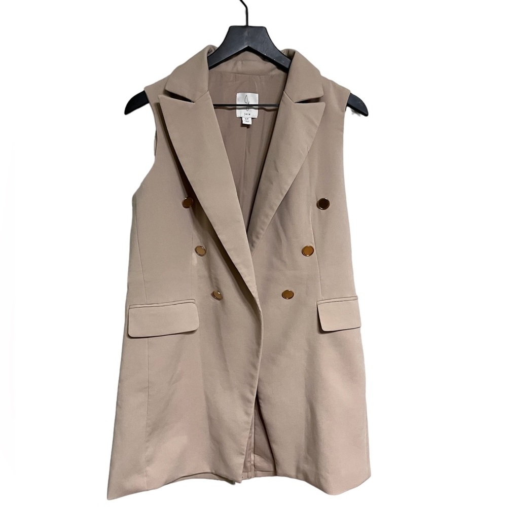 Joie Open Camel Collared Sleeveless Blazer - image 1